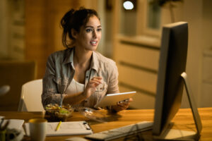 Website professional designer working on website design using a computer at a modern desk